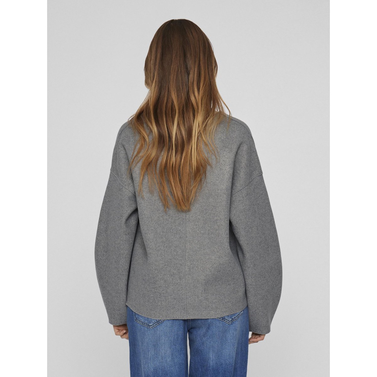 Veste courte oversize medium grey melange, VILA