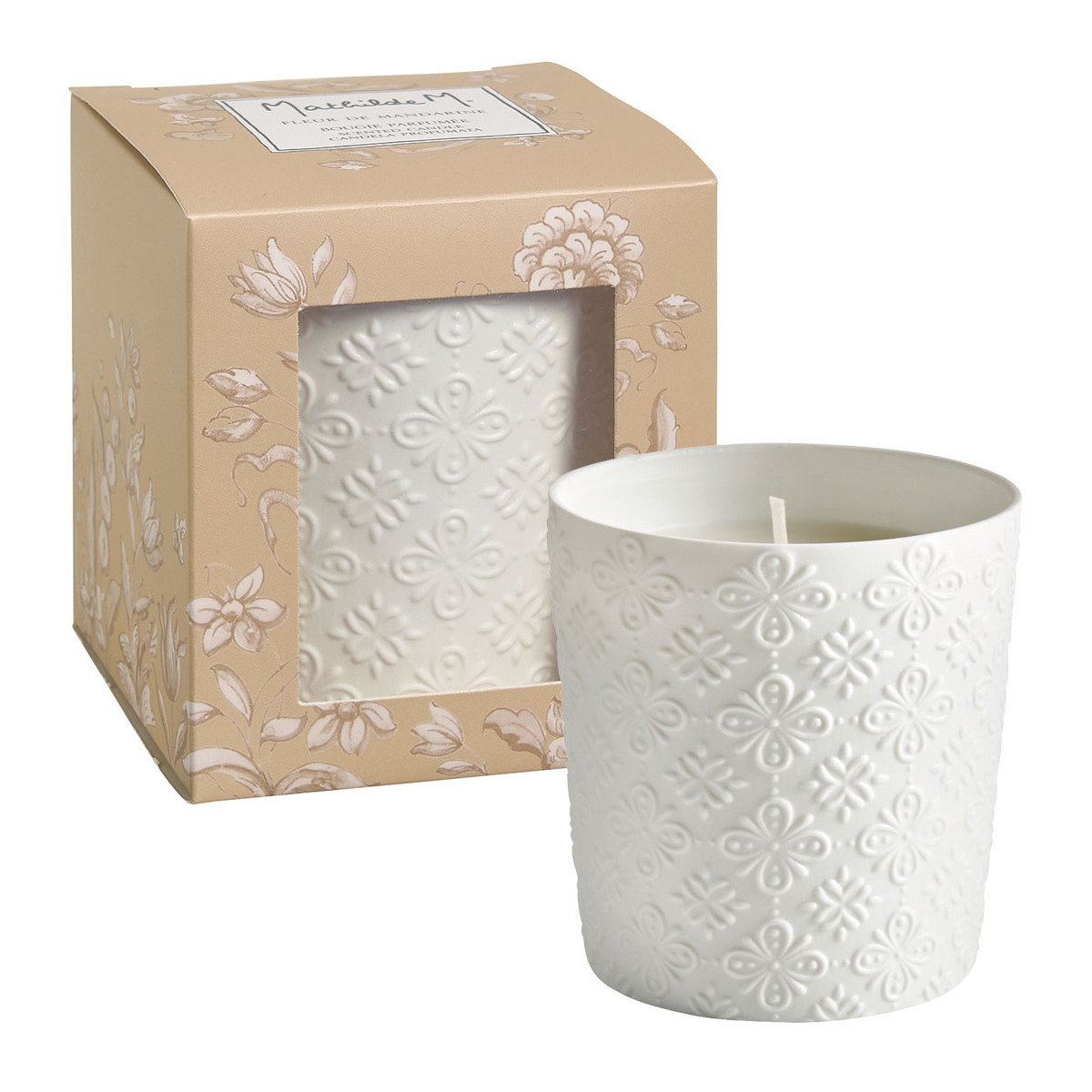 Bougie parfumée 190 g - Fleur de Mandarine blanc, MATHILDE M