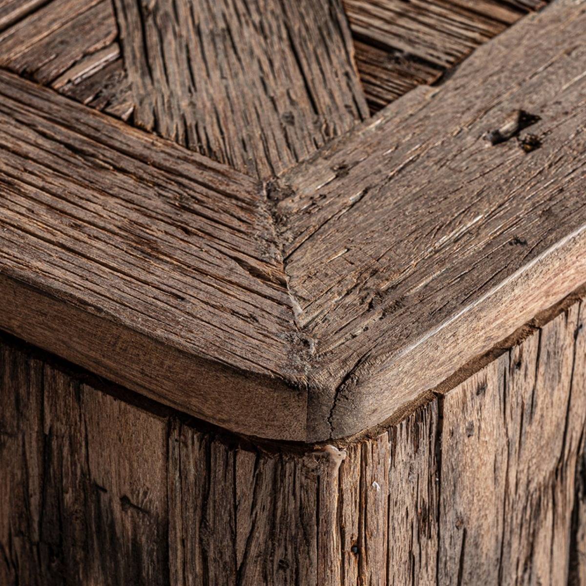 Table basse bois recyclé CAPUCINE bois foncé, MADE IN MEUBLES 
