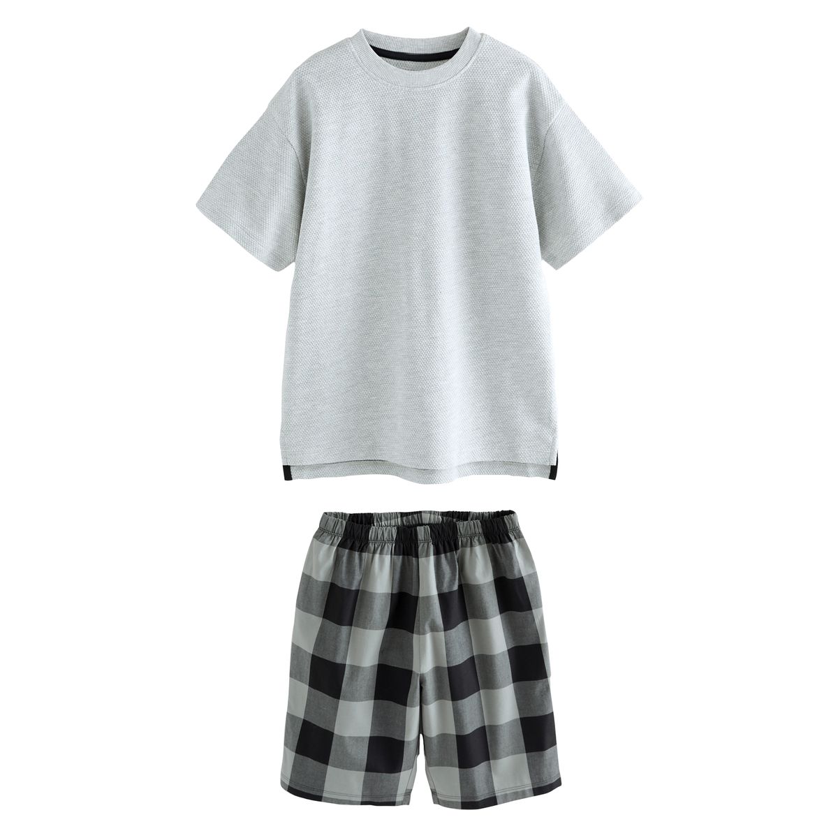 Pyjama en tissu aux carreaux, lot de 2 noir/gris, NEXT