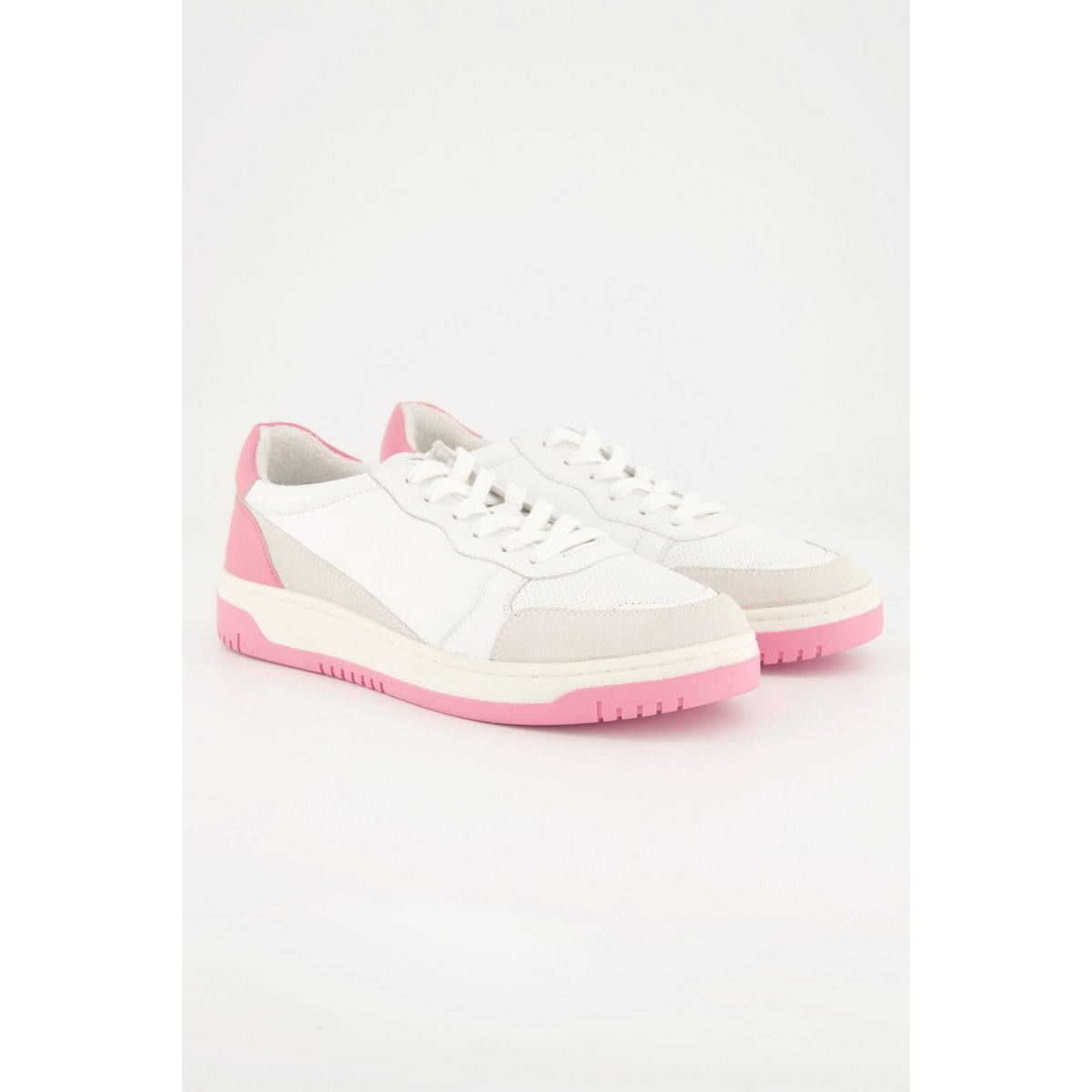 Sneakers en cuir , pied large rose vif, ULLA POPKEN