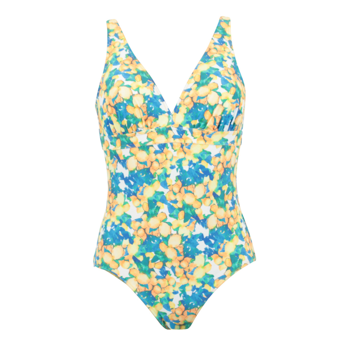Maillot 1 pièce coupé coques amovibles PROVENCIA jaune, JANINE ROBIN