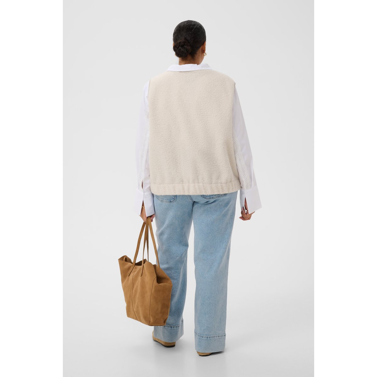 Manteau blanc whisper white melange, KAFFE CURVE