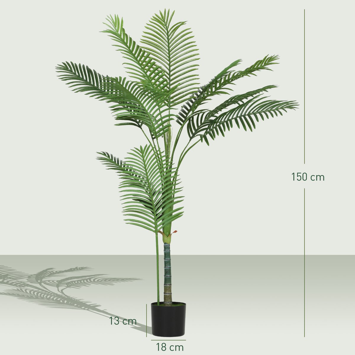 Palmier artificiel Plastique Vert vert, HOMCOM