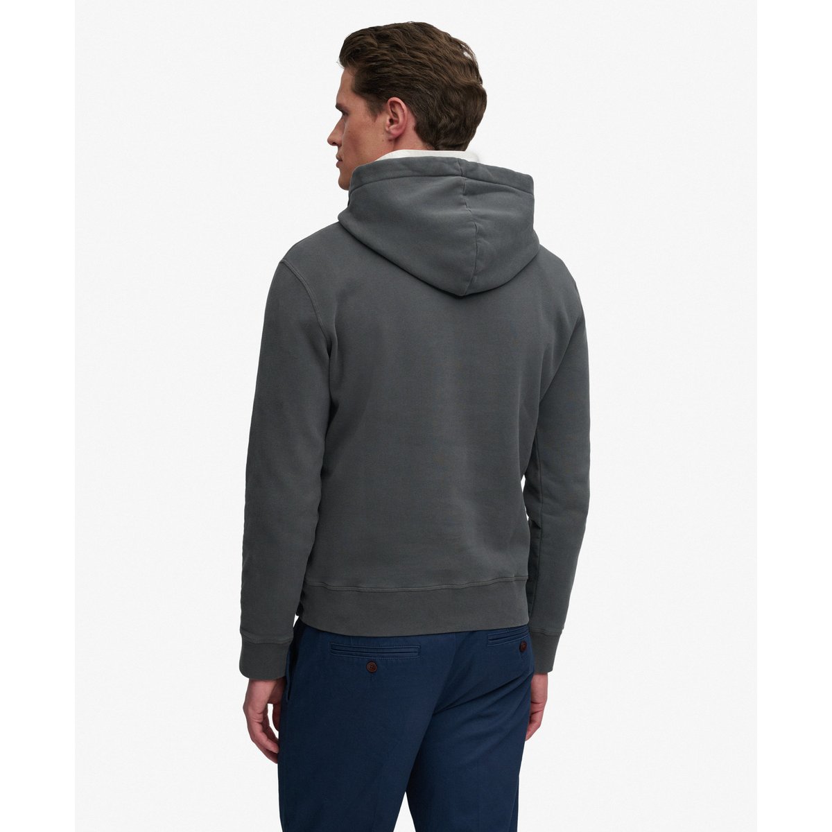 Sweat à capuche Tonal Applique coupe décontractée noir délavé, SUPERDRY