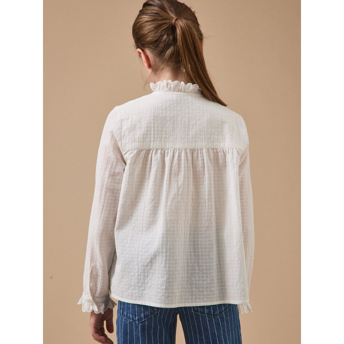 Chemise avec froufrou ecru, CYRILLUS