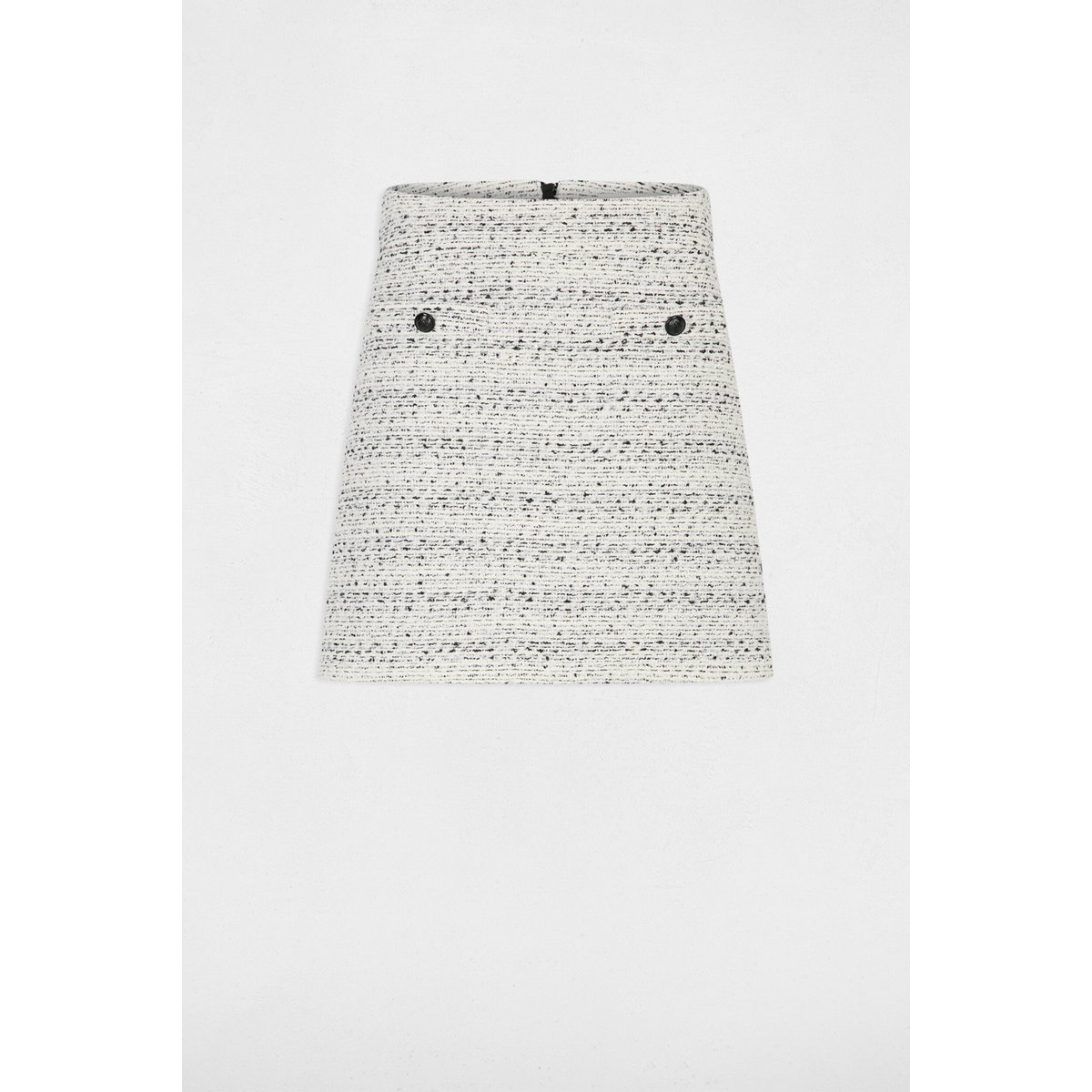 Jupe courte tweed ivoire, MORGAN
