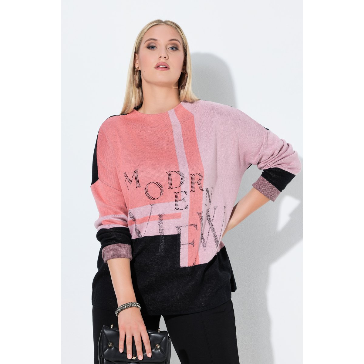 Pull col montant et manches longues noir, ULLA POPKEN