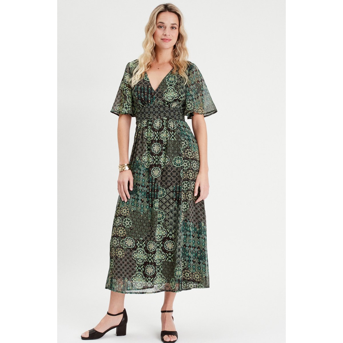 Robe longue évasée noir, CACHE CACHE