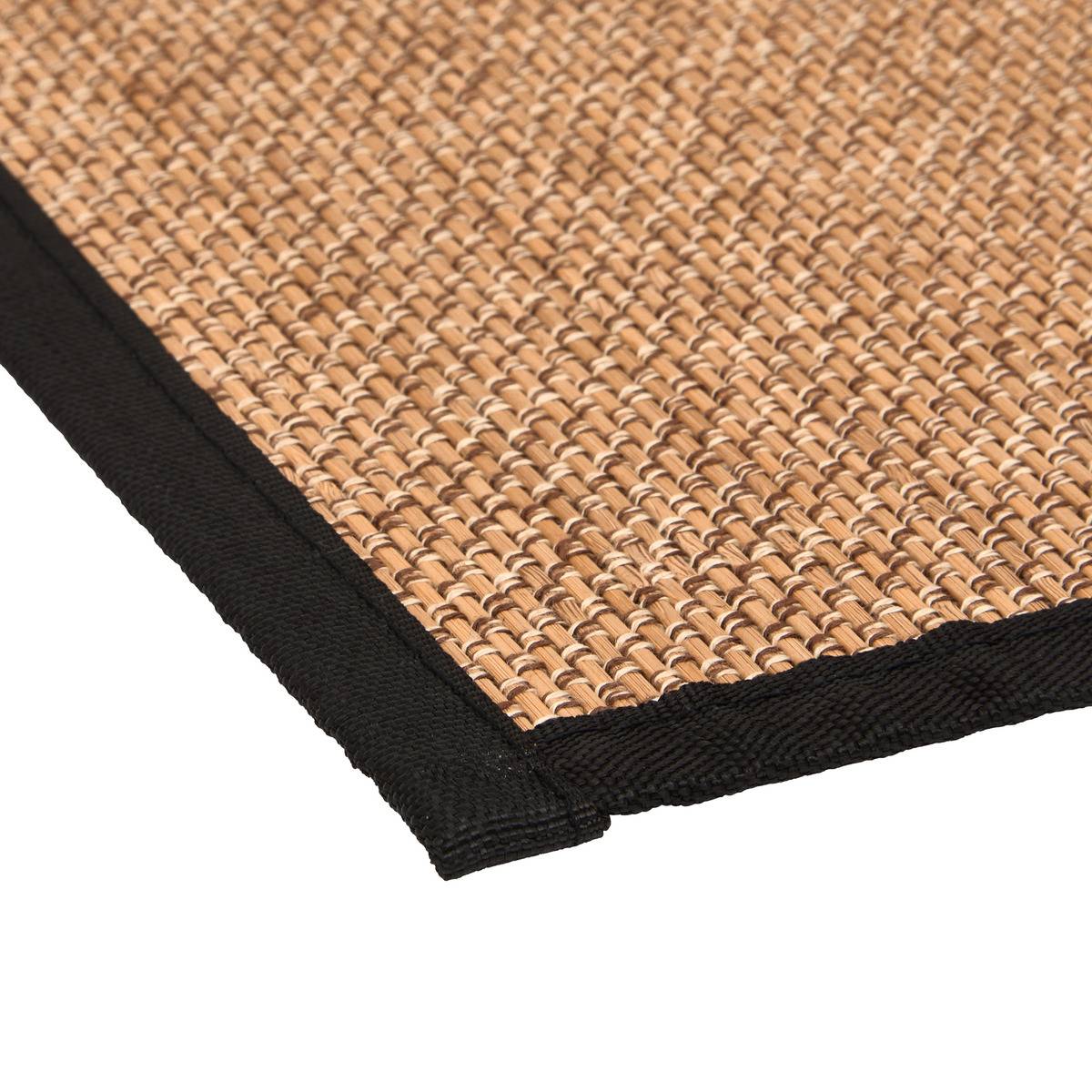 Tapis de bain rectangulaire en bambou STEMY noir, 5FIVE SIMPLY SMART