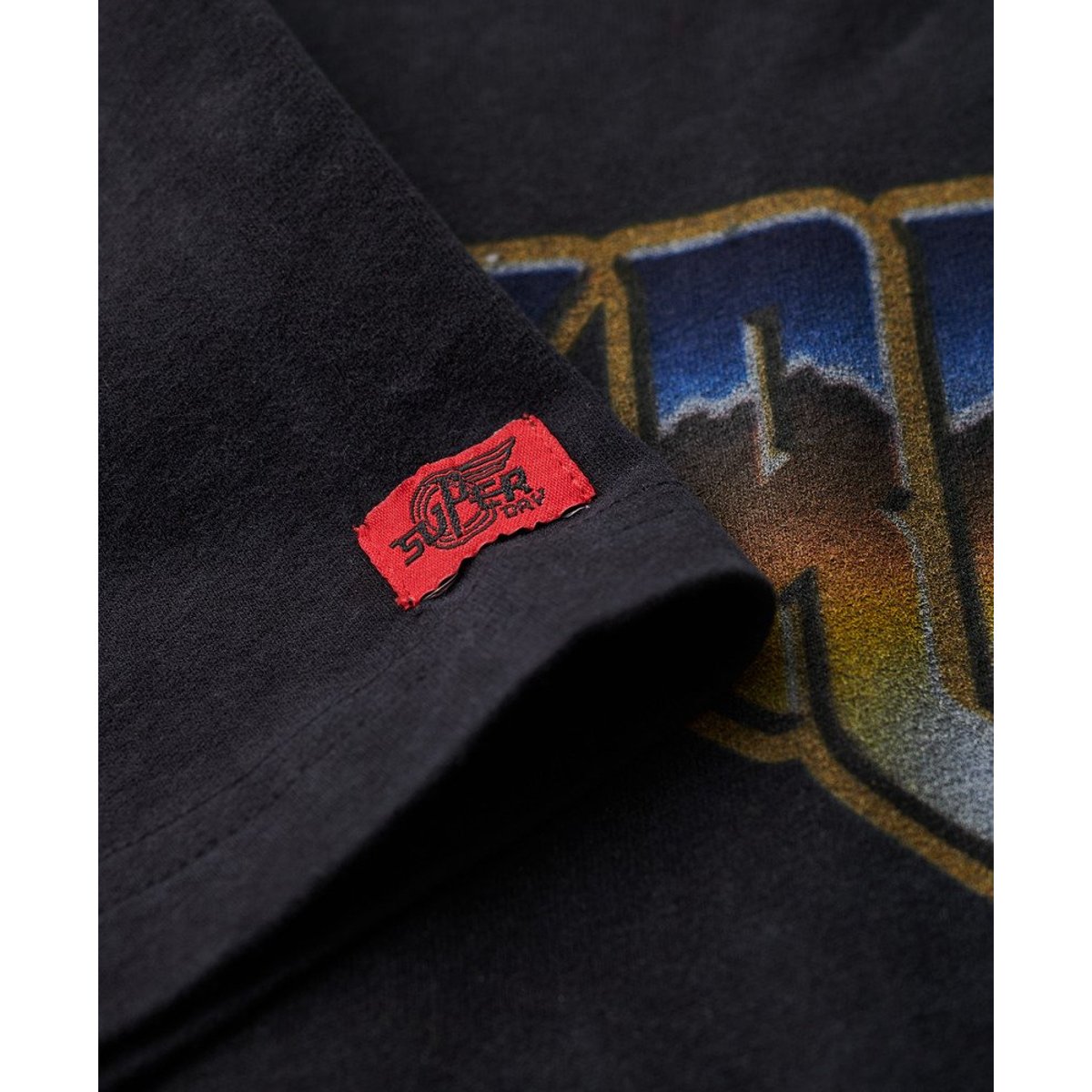 T-shirt à motif groupe de rock noir, SUPERDRY
