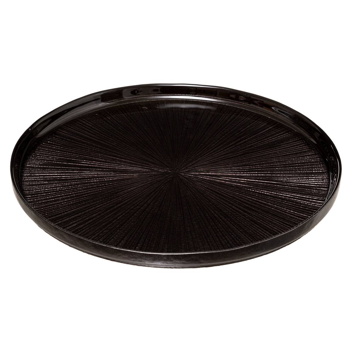 Lot de 6 assiettes plates en verre ASTRA noir, SECRET DE GOURMET