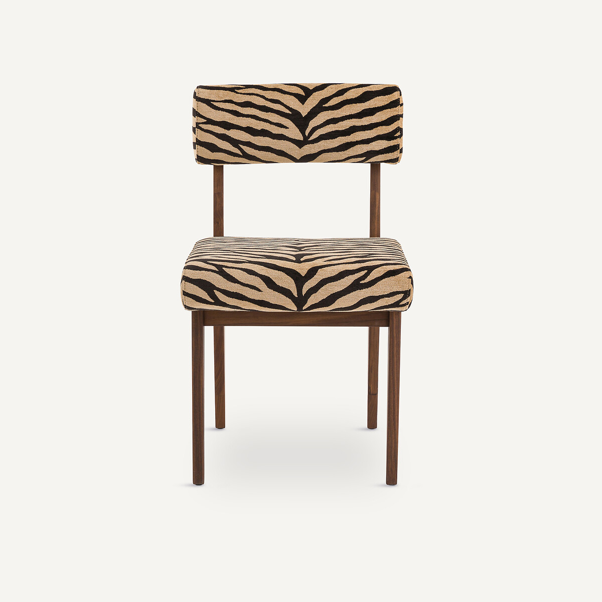Chaise noyer, tissu jacquard, Izag imprimé animal, AM.PM