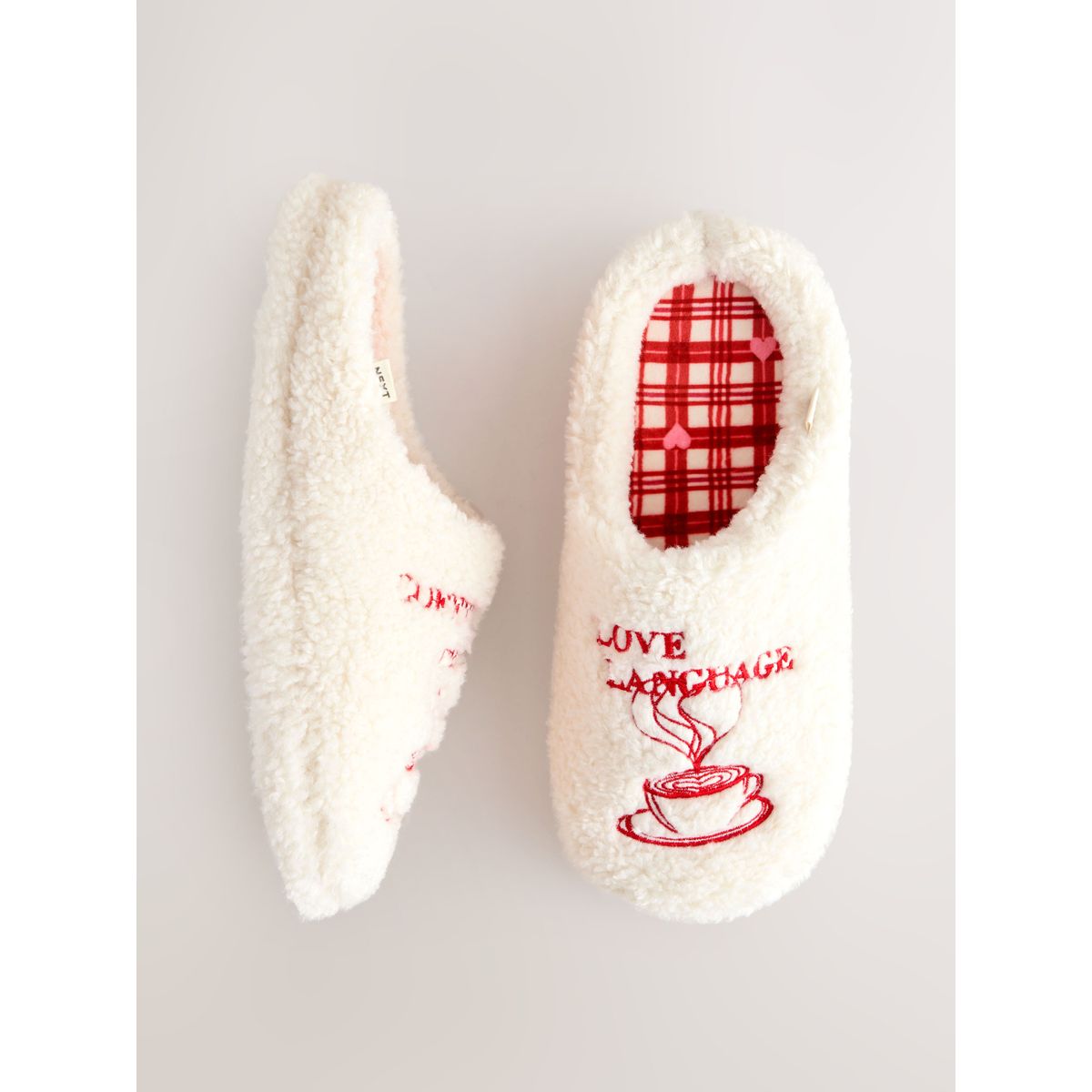 Chaussons mules imitation peau de mouton café, NEXT