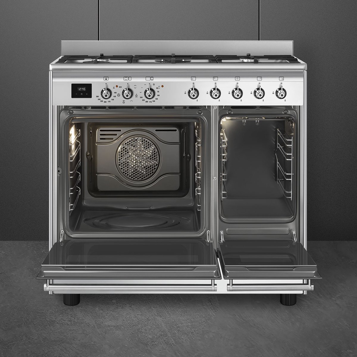 Piano de cuisson gaz 5 feux 90 cm inox, SMEG