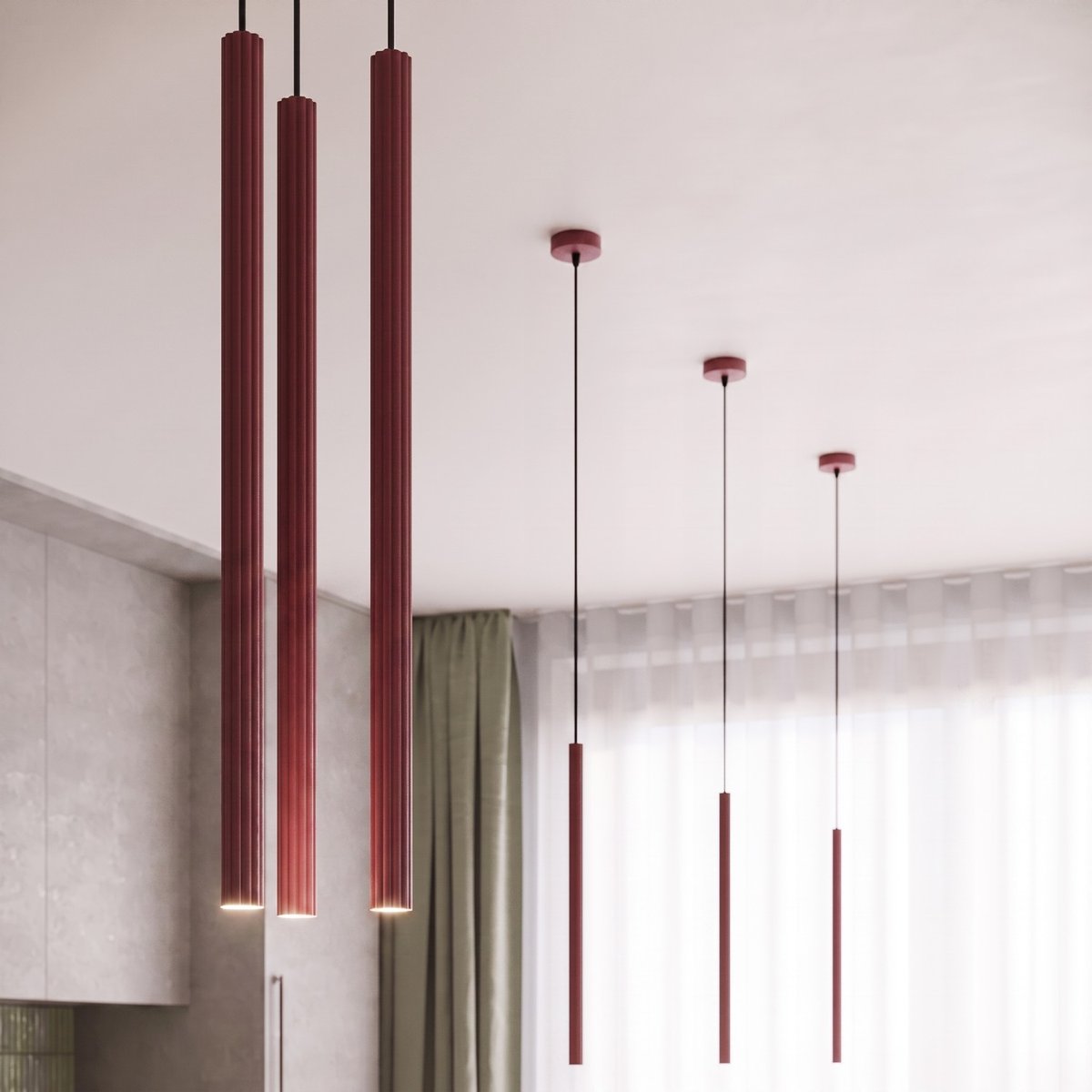 Suspension Acier Bourgogne G9 3 Arche bourgogne, EDEN