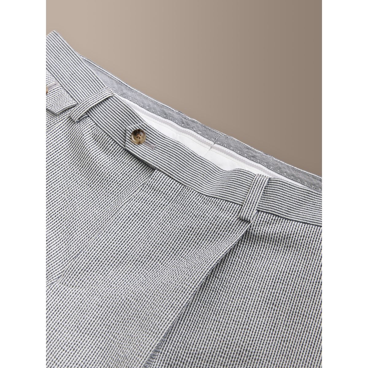 Pantalon de costume ajusté rayé en seersucker signature bleu, NEXT