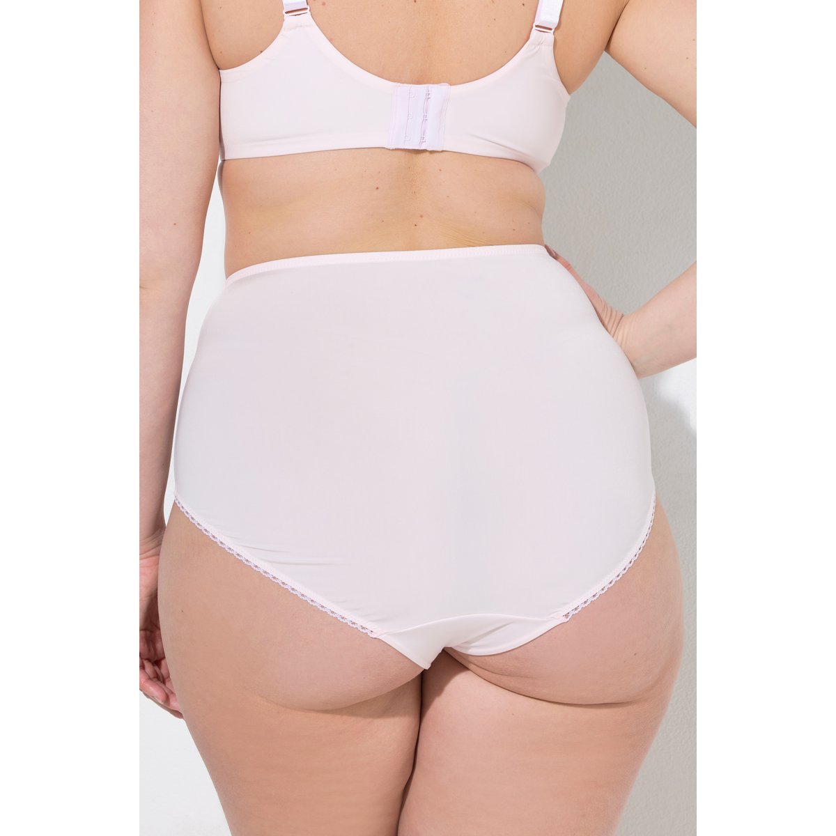 Culotte maxi, dentelle opaque, résille rose, ULLA POPKEN