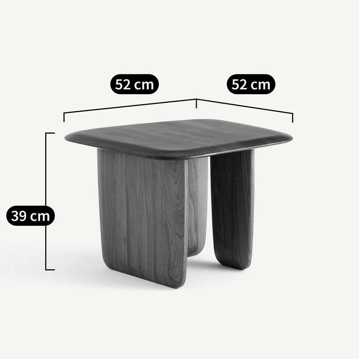 Salontafel in massief notenhout, klein model, Iloss notenhout, AM.PM