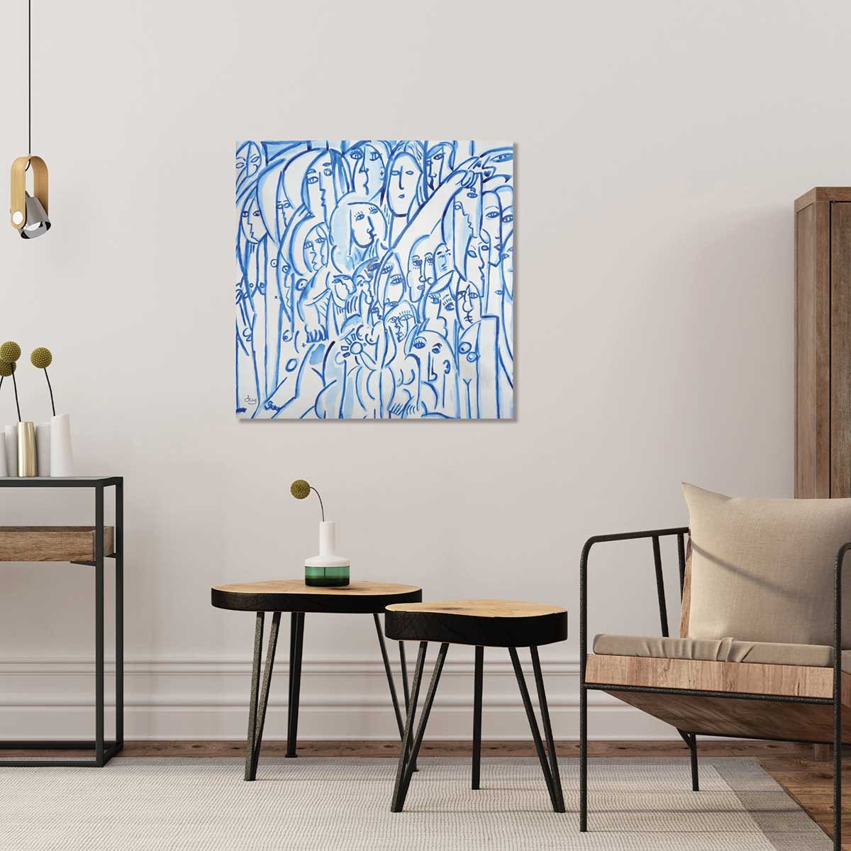 Tableau reproduction abstraite "" par là "" tableau alu dibond, HEXOA