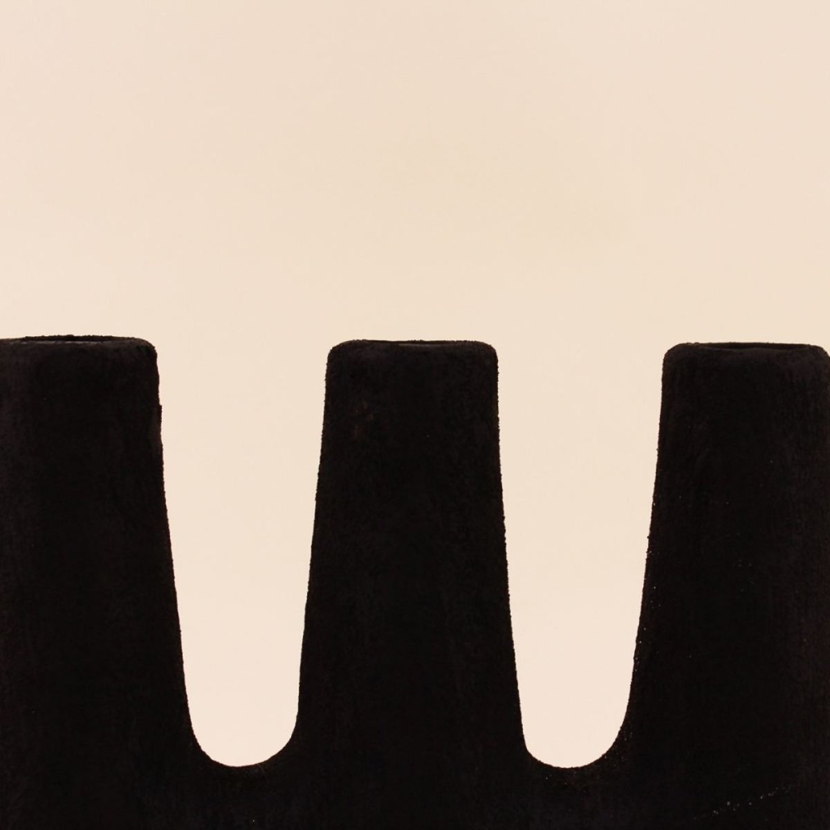 Bougeoir ethnique céramique 24cm noir, ORNAMI
