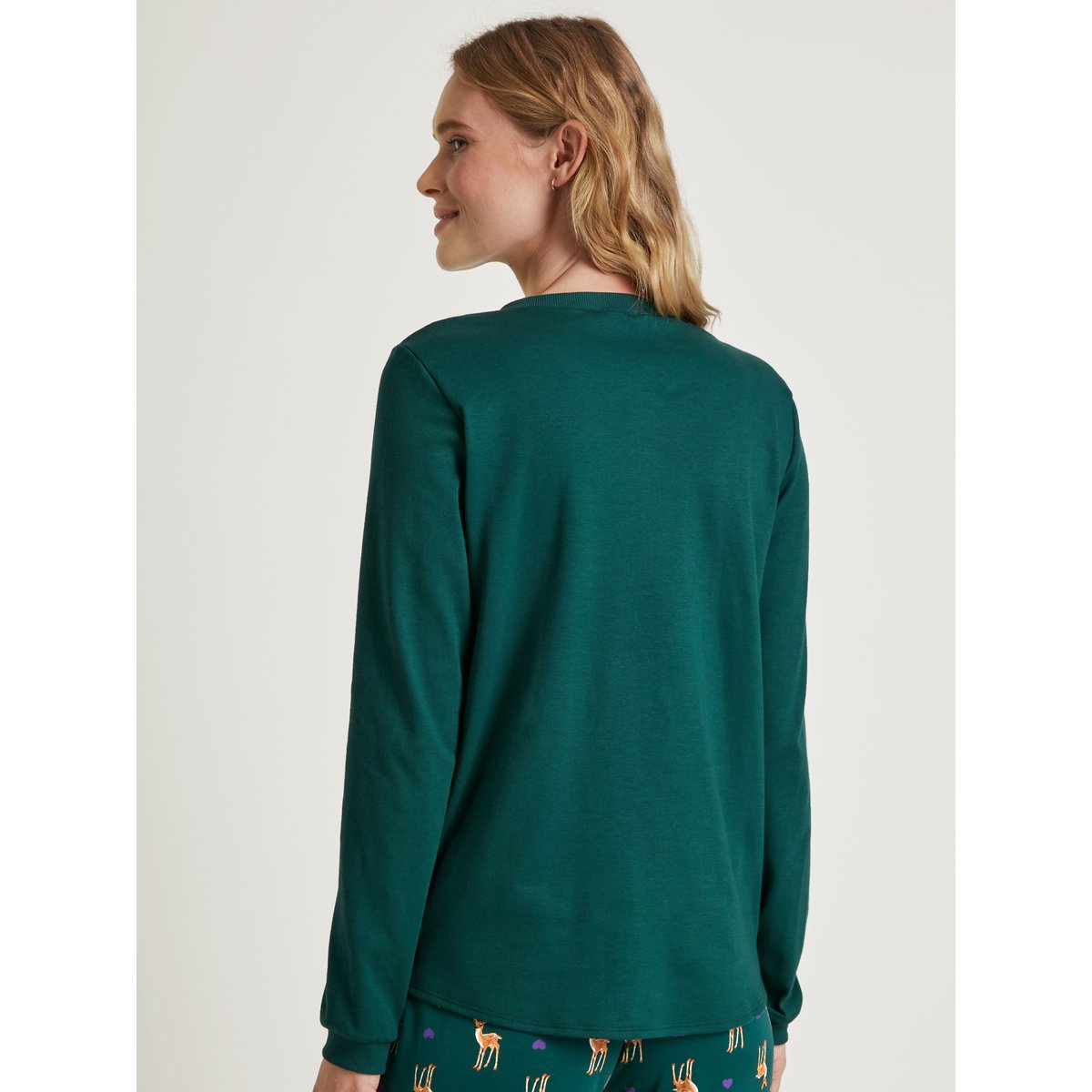 T-shirt à manches longues manches longues Coton FAVOURITES rouge grenade pin ponterosa, CALIDA