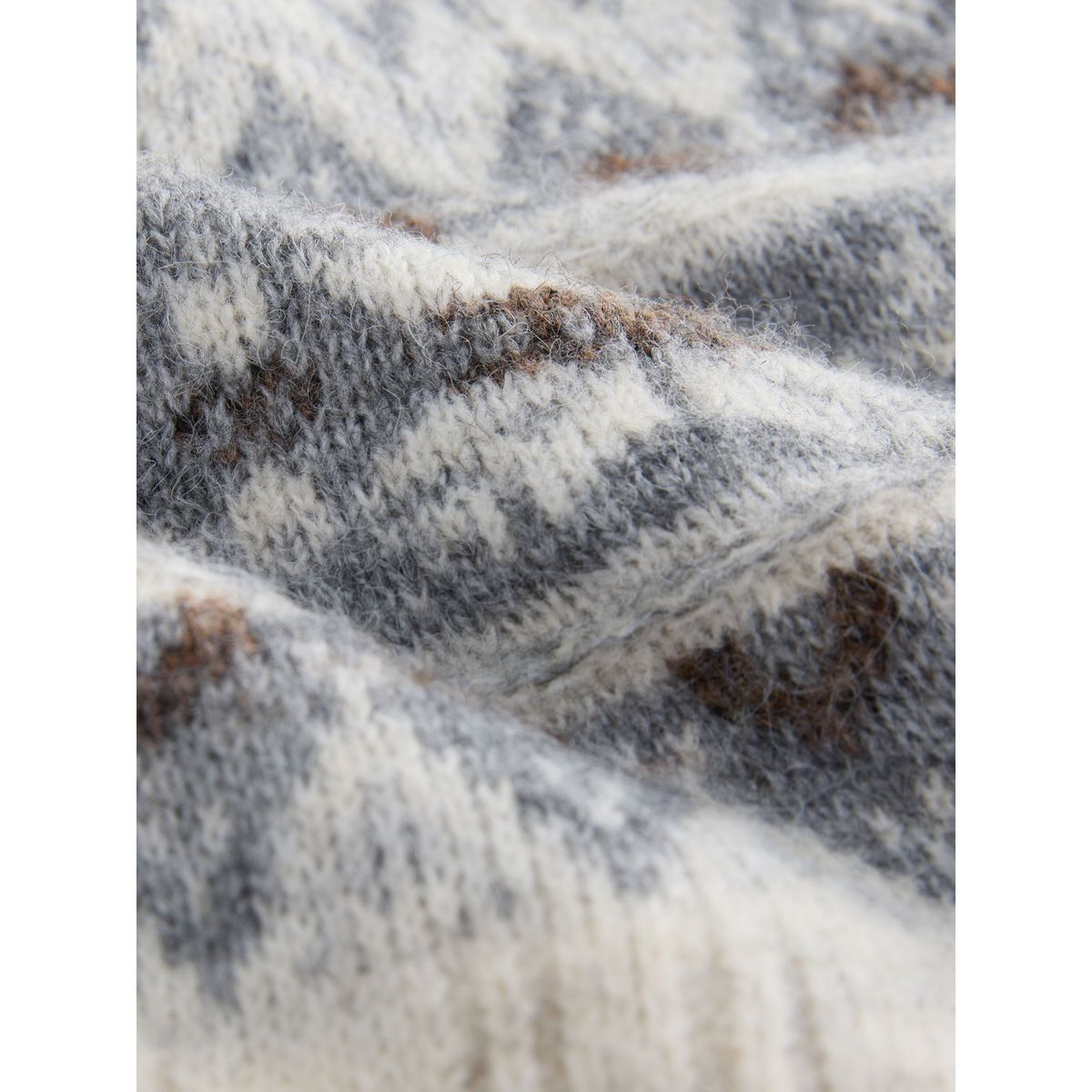 Pull tricot torsadé fairisle écru, NEXT