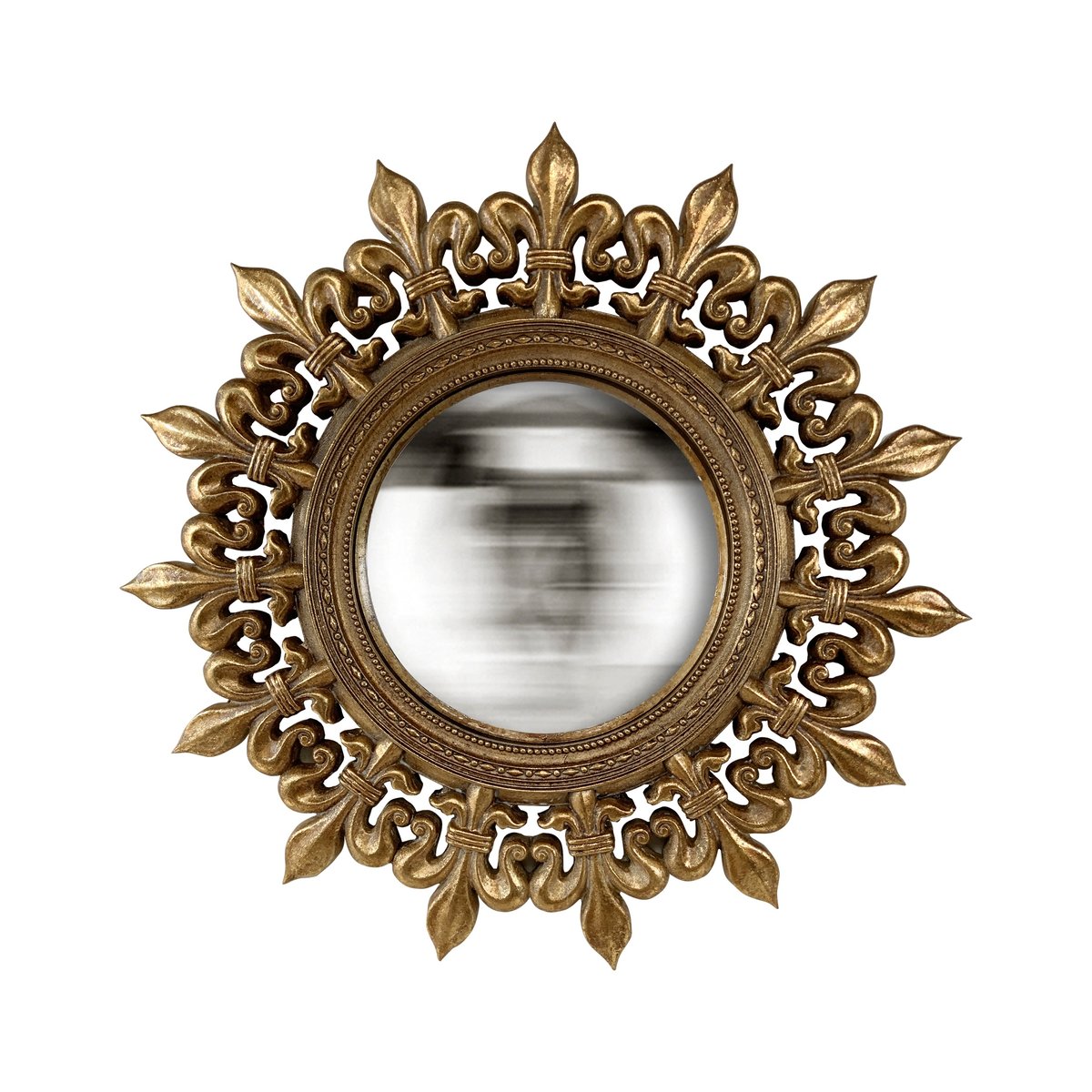 Miroir soleil rond convexe 25cm or, EMDE