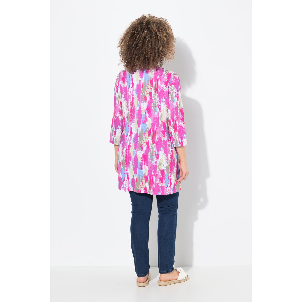 T-shirt long à petits rubans fantaisie. rose frais, ULLA POPKEN