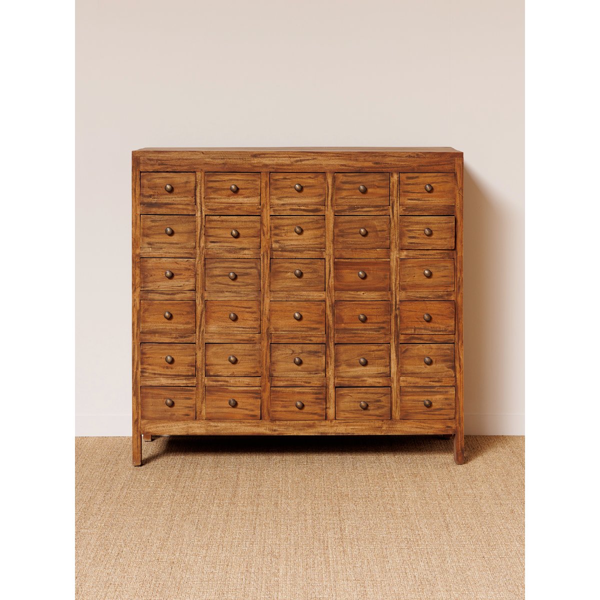 Commode avec 30 tiroirs en acajou MERCERIE bois clair, CHEHOMA