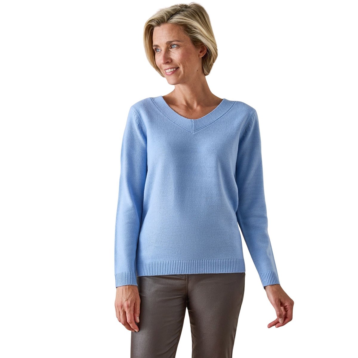 Pull V manches longues rose, DAXON
