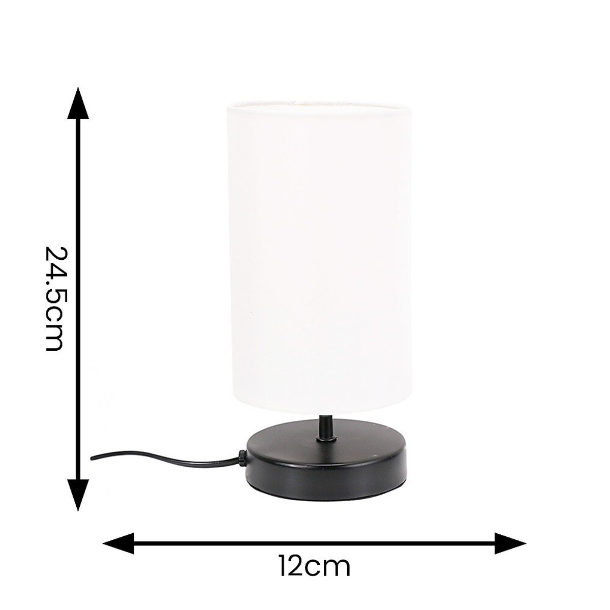 Francine Touch Table Lamp in Matt Black white, SO'HOME