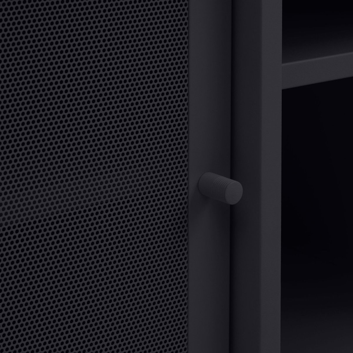 Meuble TV 2 portes, 2 niches en métal L160cm- KISO noir, DRAWER