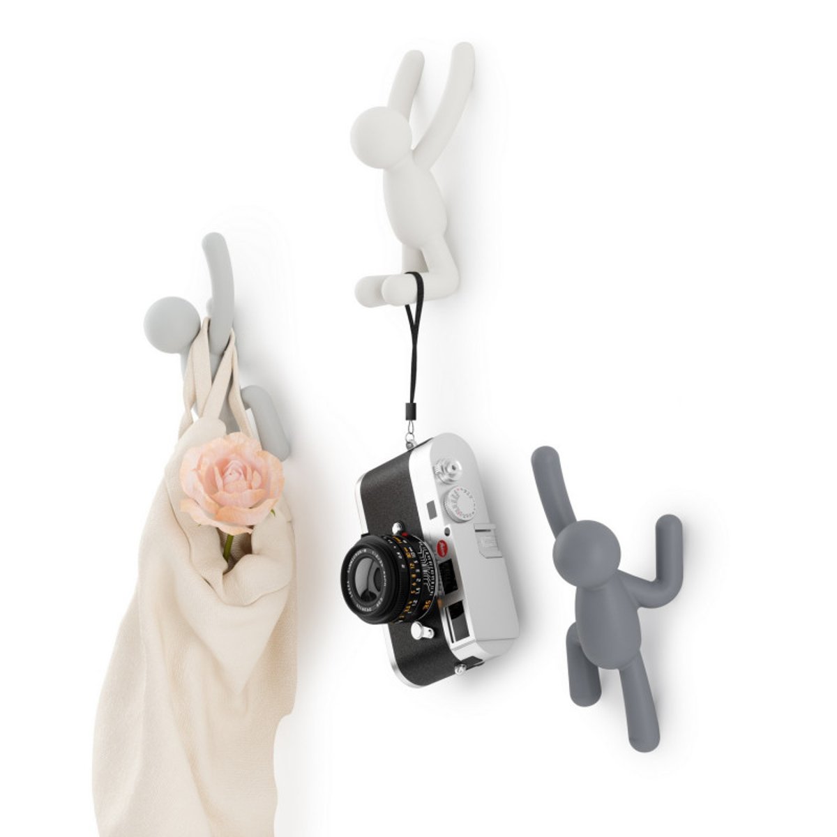 Patères bonhommes  BUDDY set de 3 gris, UMBRA
