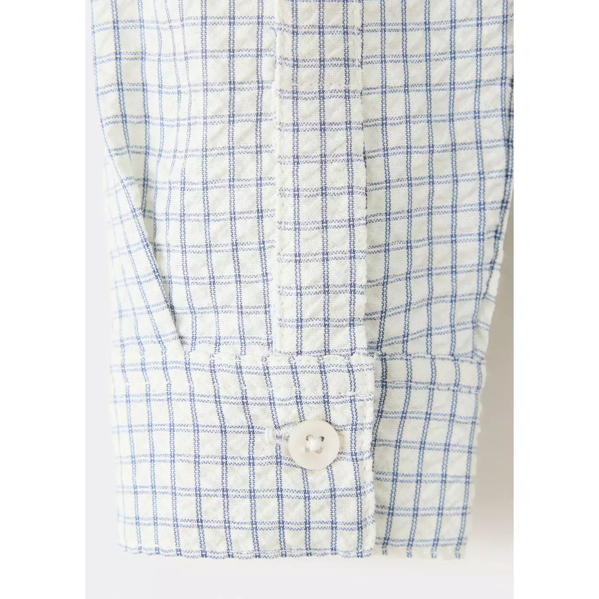 Chemise droite carreaux blanc cassé, MANGO BABY
