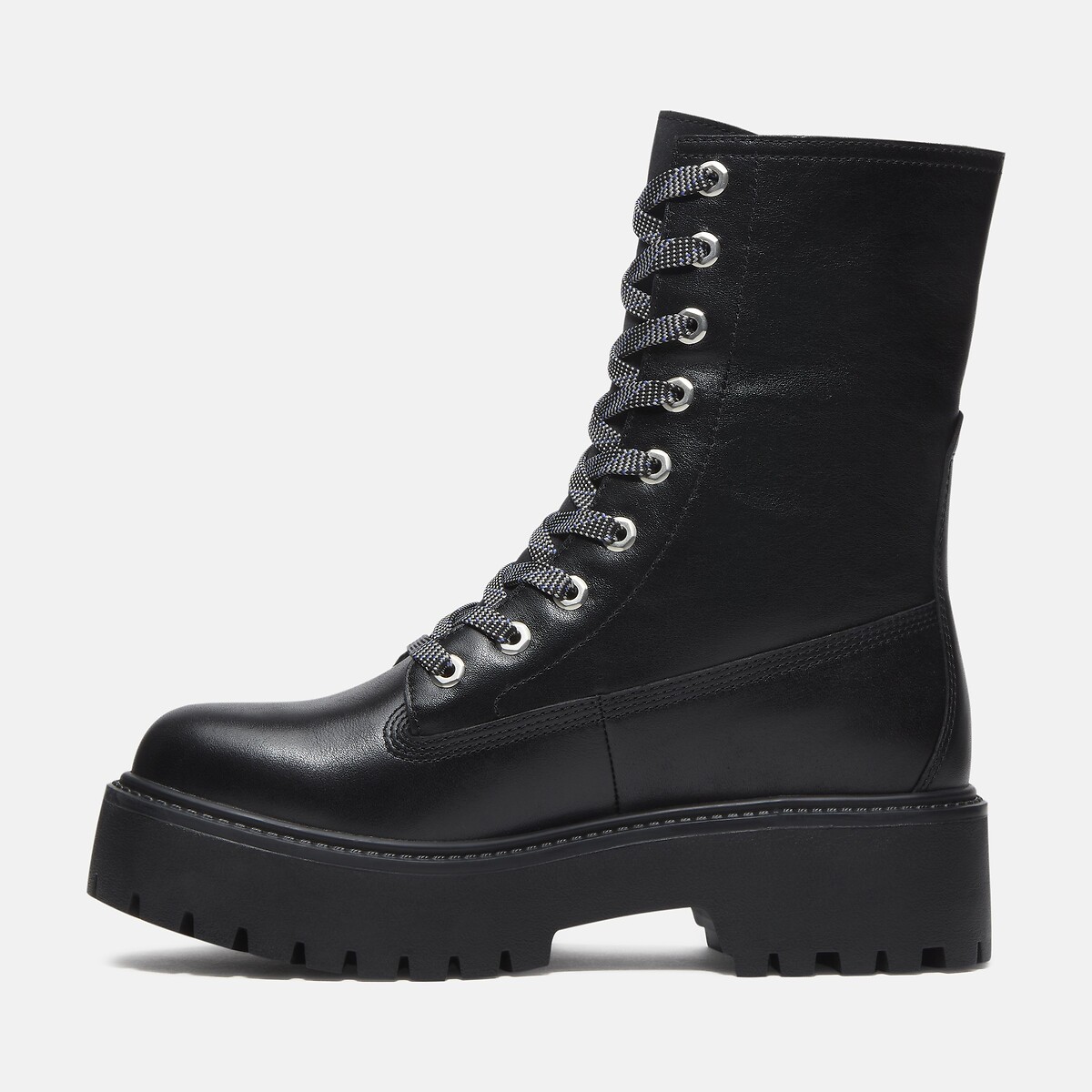Schnürstiefeletten mit Keilabsatz aus Leder Stone Street Mid Lace schwarz, TIMBERLAND