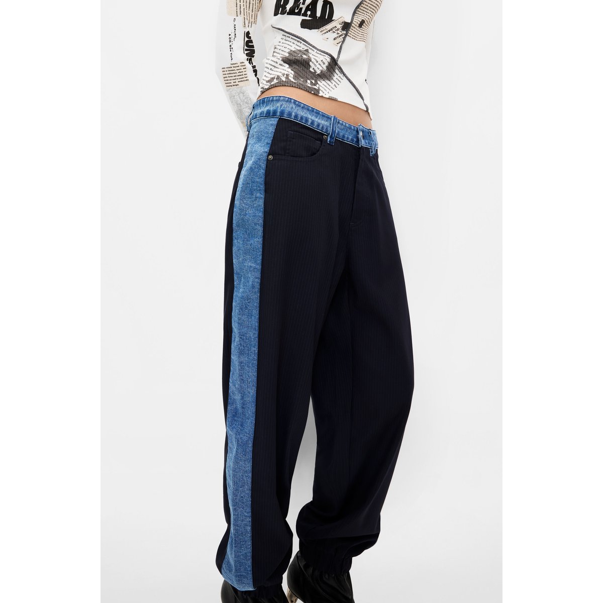 Pantalon jogger contrasté bleu, DESIGUAL