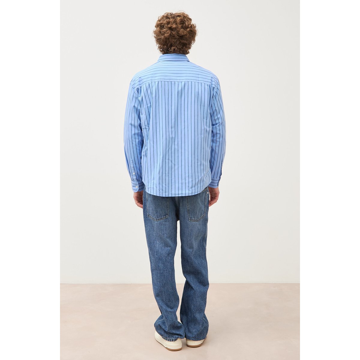 Chemise boyfriend en coton bleu ciel, BONOBO