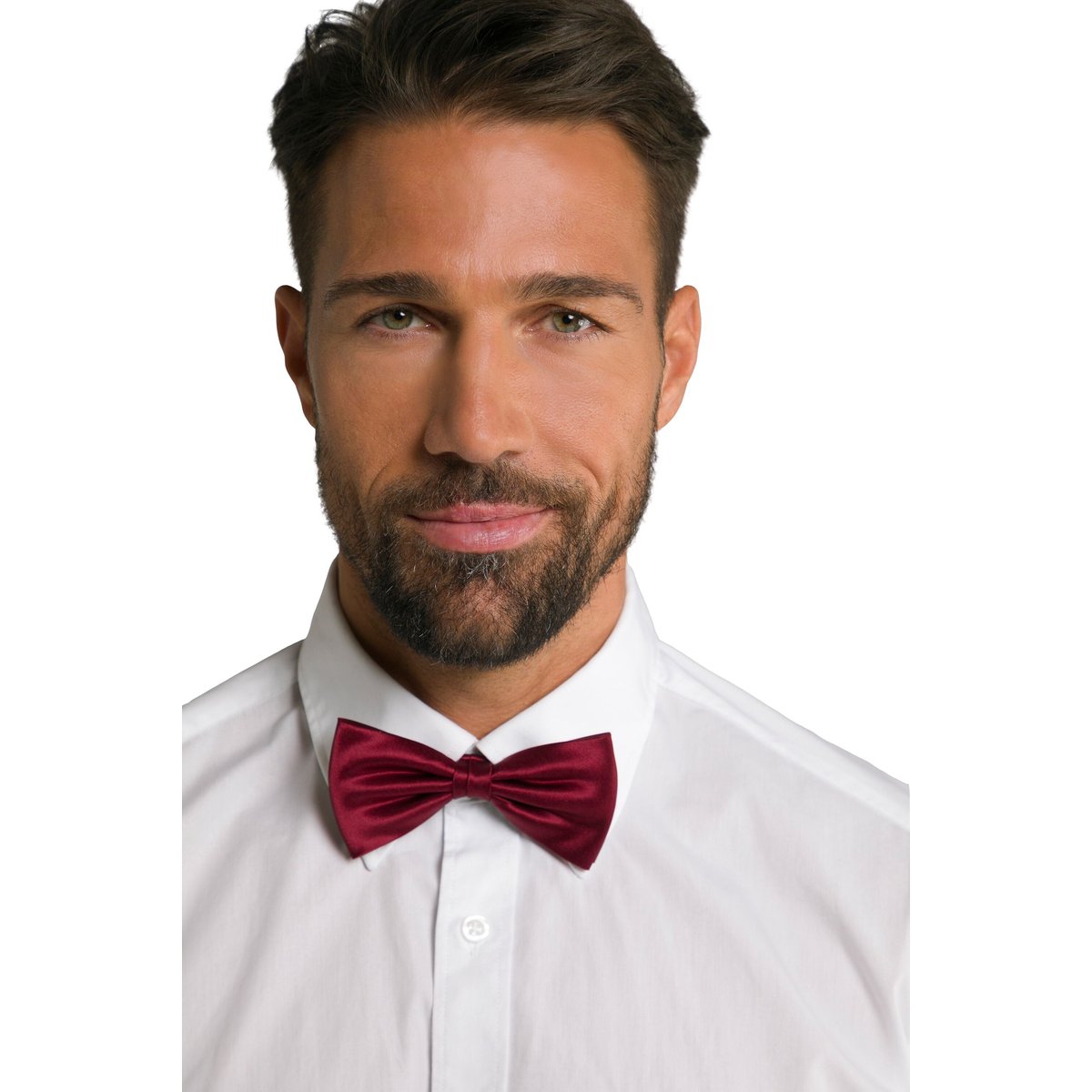 Nœud papillon avec crochet d'attache bordeaux rouge, JP1880