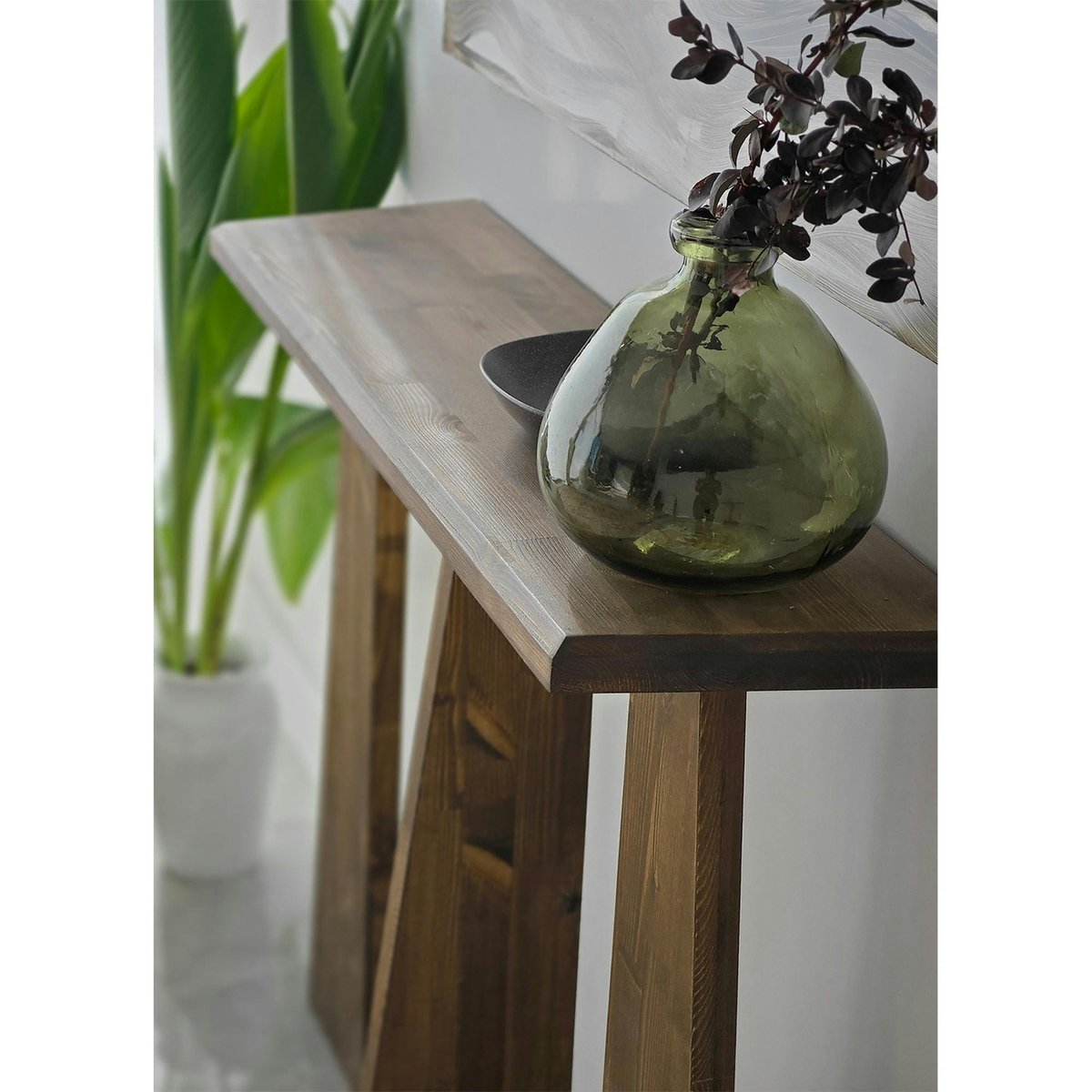 Console d'entrée en bois, 3 pieds SITIA marron, PIER IMPORT