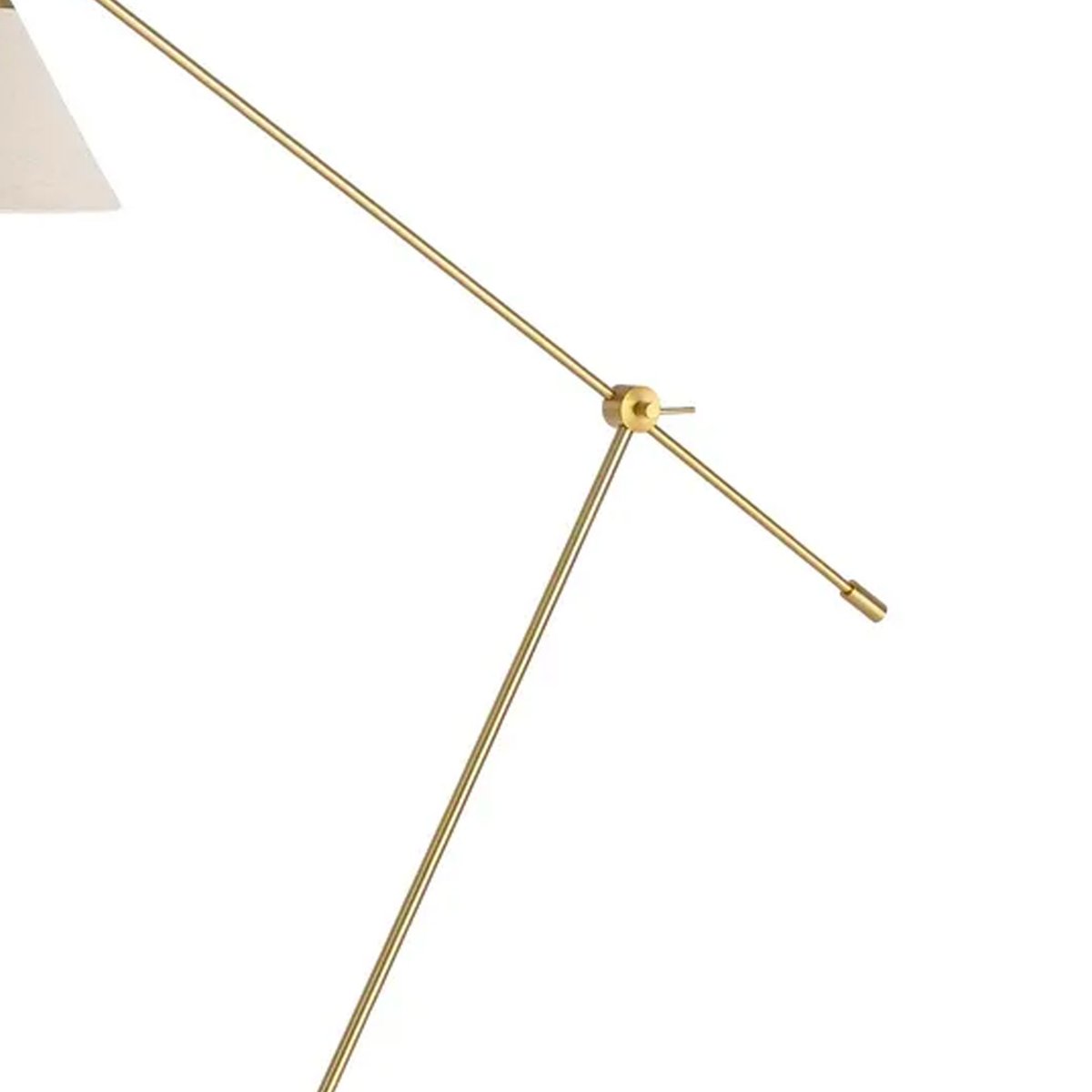 Lampadaire design articulée métal doré et abat-jour lin beige 145x47x176cm doré, WADIGA
