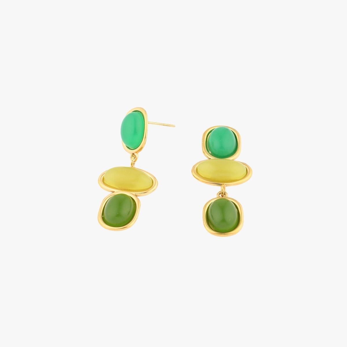 Boucles d'oreilles pendantes à cabochons verts vert, BALABOOSTE