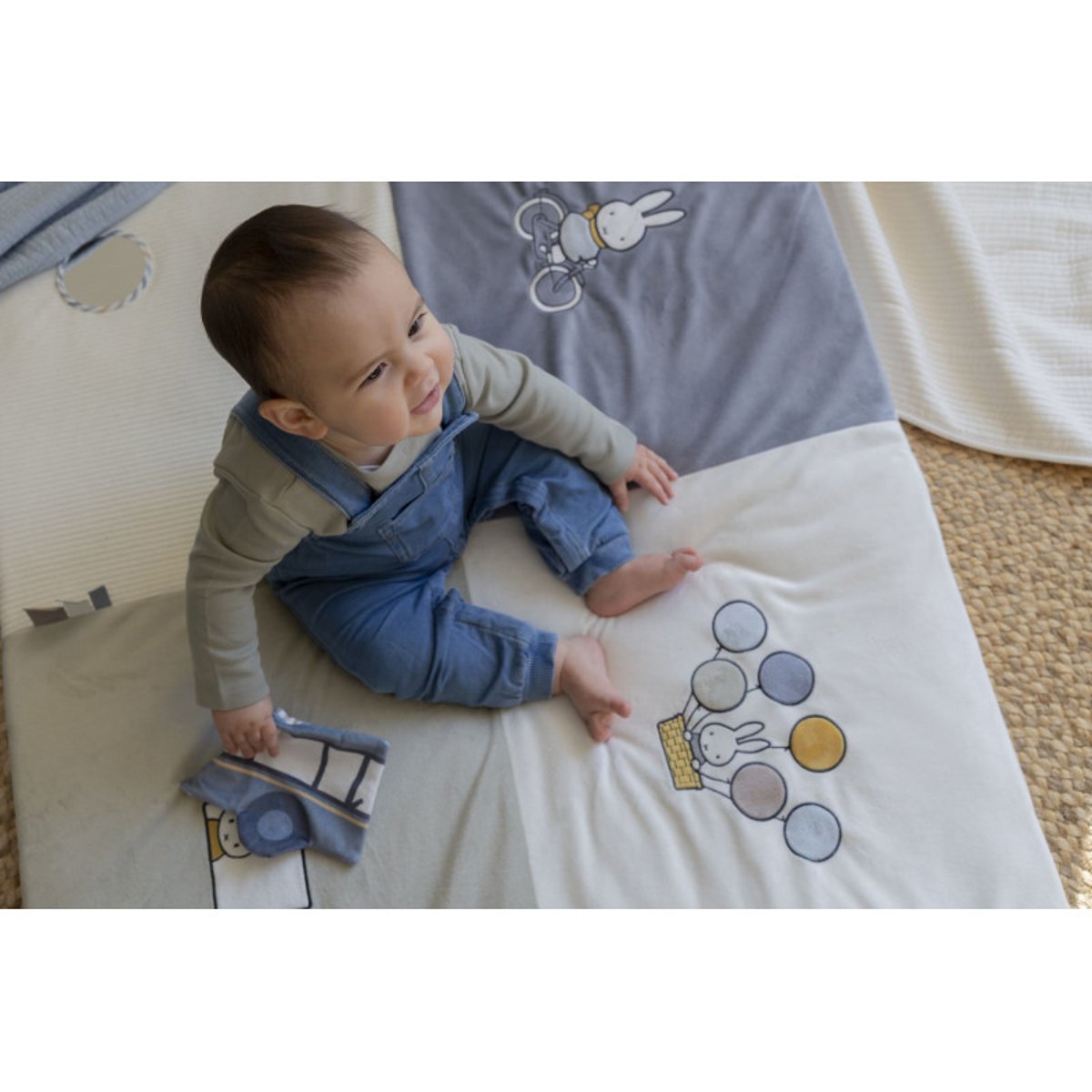 Tapis de jeux pour parc - Miffy - Fluffy Bleu-Vert bleu et vert, MIFFY