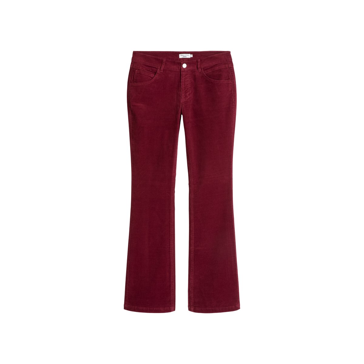 Pantalon en velours côtelé modèle Nella, coupe bootcut en mélange de coton bio extensible rouge, MARC O’POLO DENIM