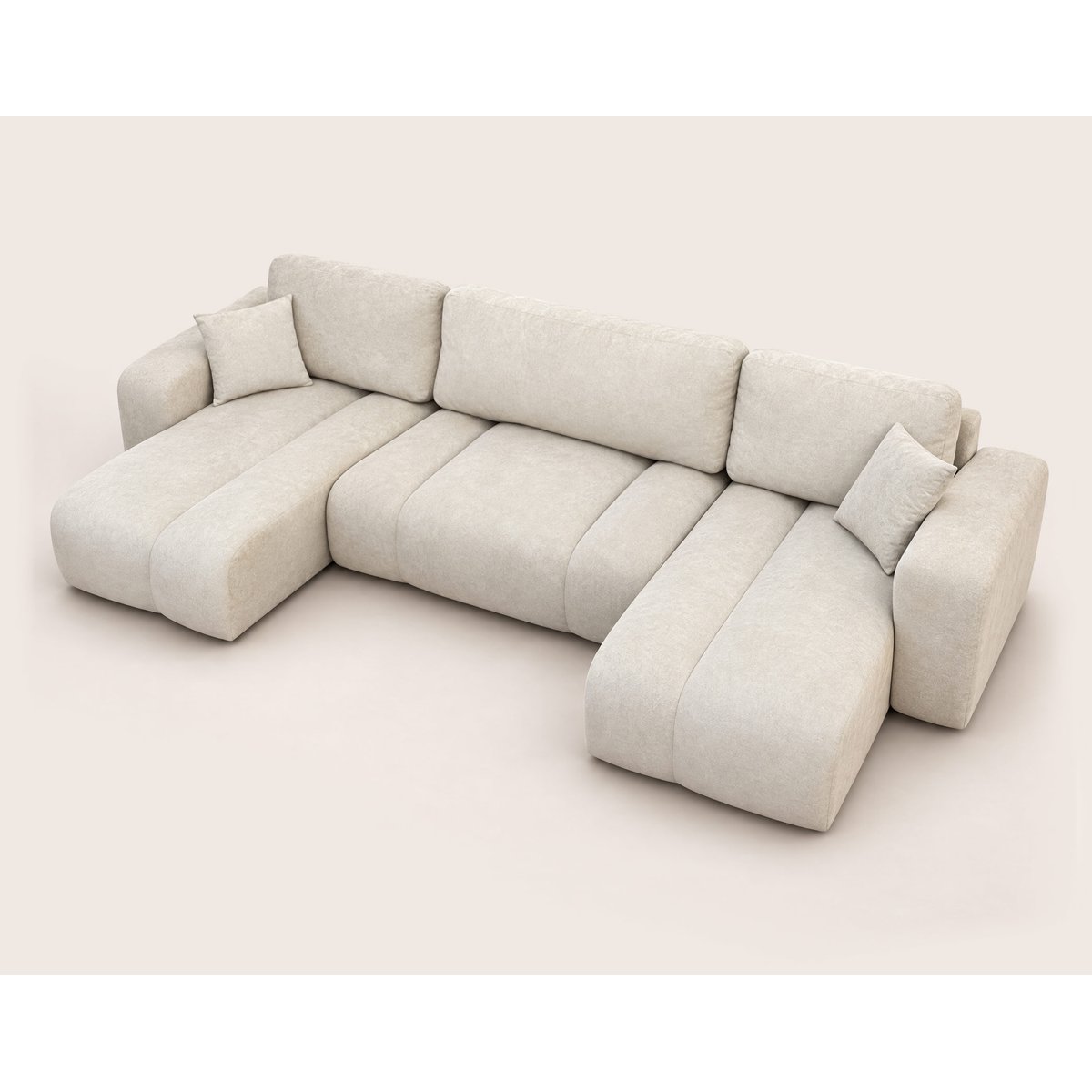 Canapé panoramique en U 7 places convertible avec, MANON beige, BEST MOBILIER