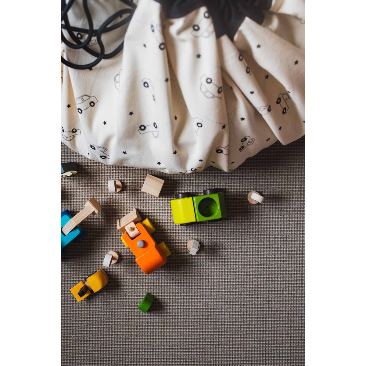 play&go - tapis de jeu & sac à jouets - playville ecru/noir, PLAY ET GO