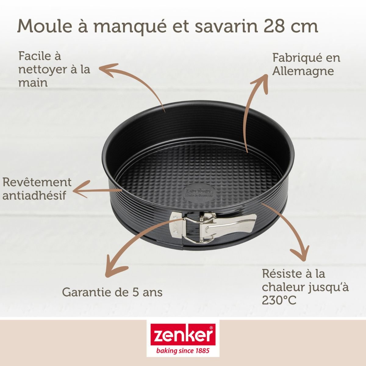 Set de 4 ustensiles de pâtisserie moule à manqué 2 bols noir, ZENKER