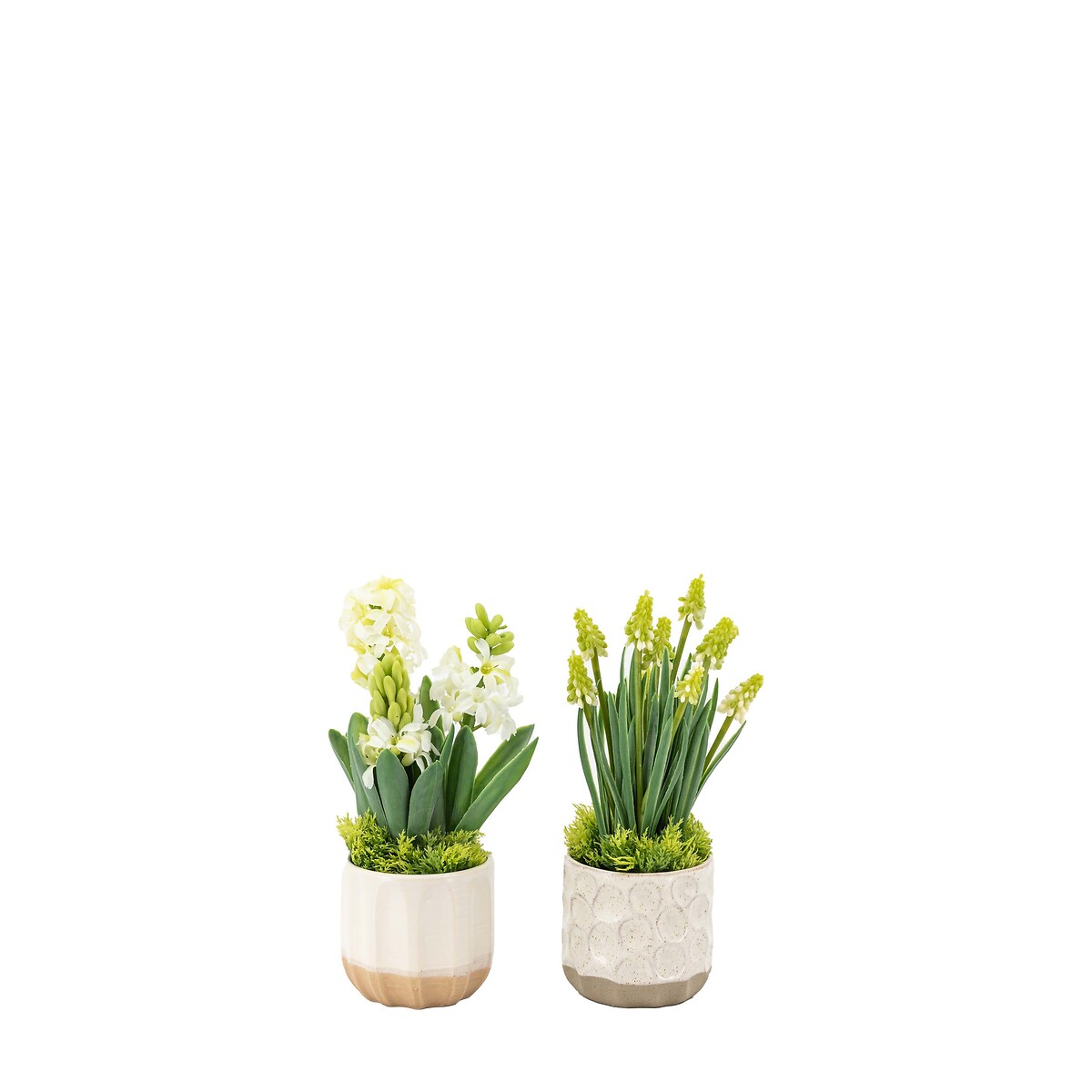 Set of 2 White Spring Hydrangea in Ceramic Pots white, ÉDITÉ