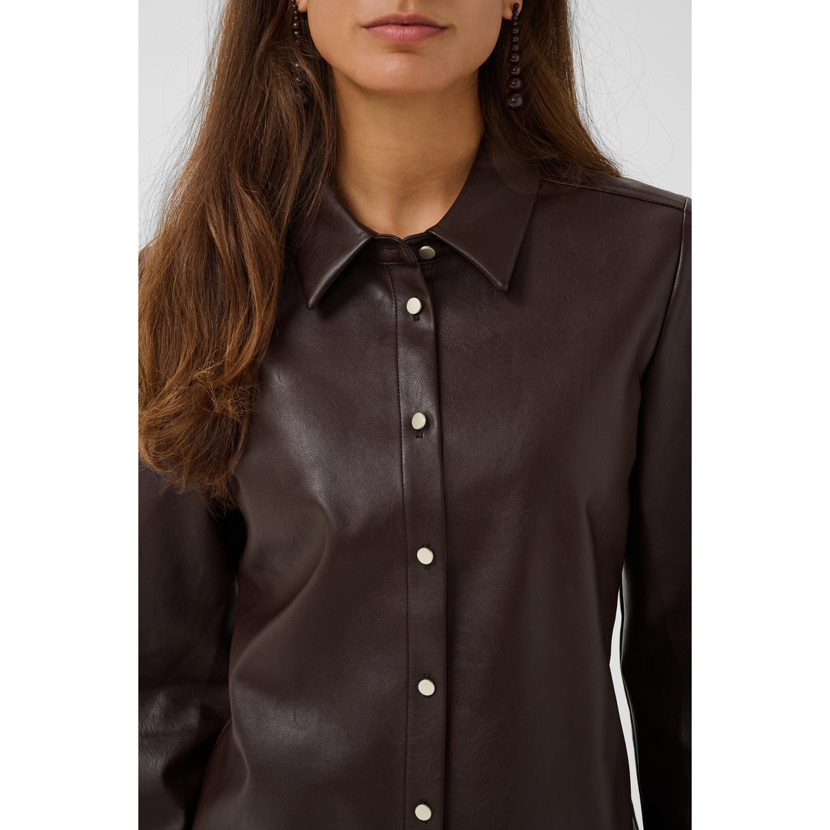 Chemise à manches longues marron coffee bean, CULTURE