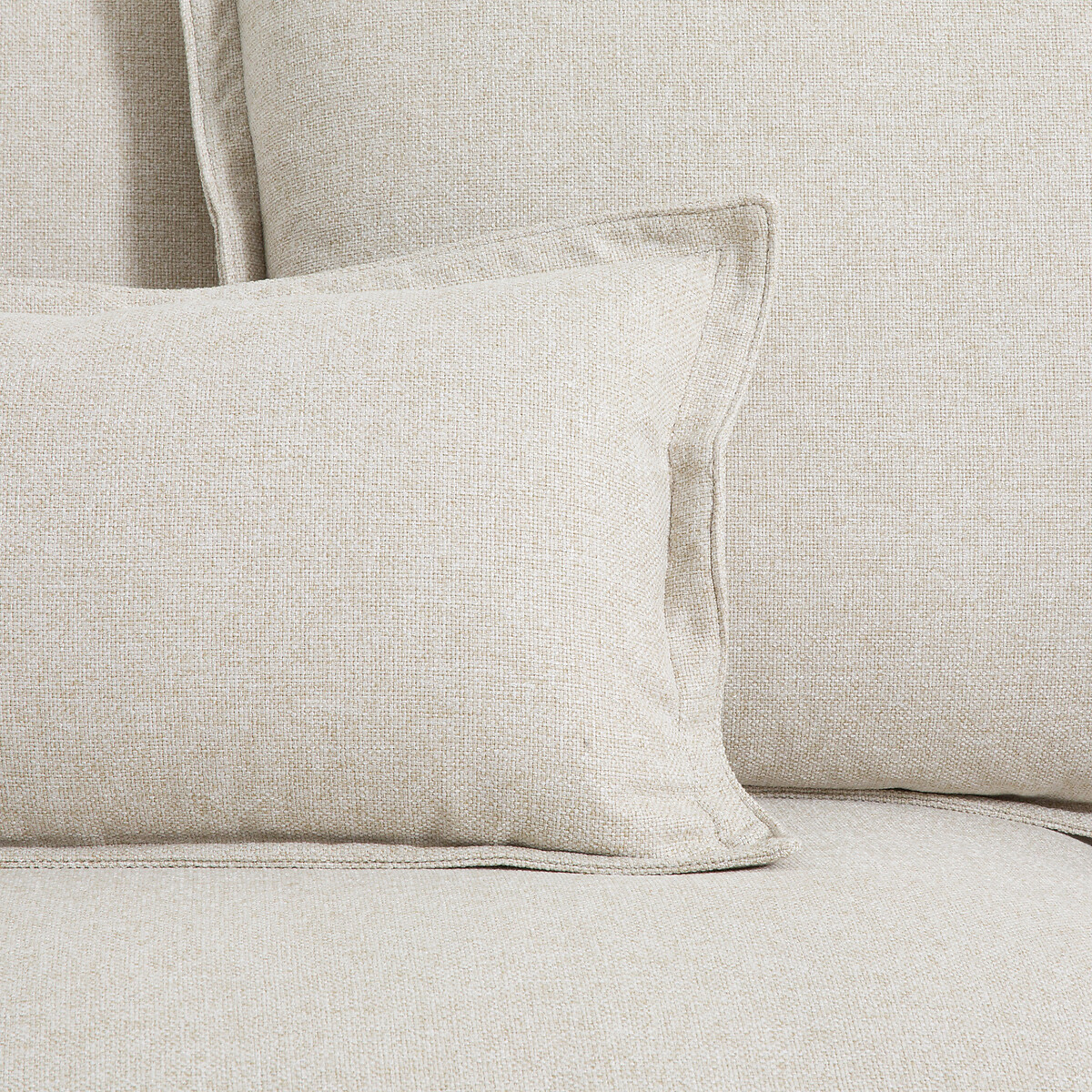 Canapé d'angle, 4 places, en polyester, ODNA ecru, LA REDOUTE INTERIEURS